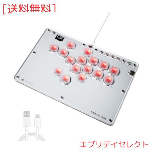 レバーレスアーケードコントローラー アケコン 薄型ロープロ16ボタン 膝置き可 for PC/Switch/PS4 PS3 RGB LEDライトDIY  ホットスワップ の通販はau PAY マーケット - エブリデイセレクト | au PAY マーケット－通販サイト