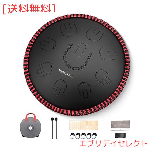 MOOZICA 14インチ 35cm スリットドラム タングドラム 18音符 D短調 440Hz ハンドパン スチールタンダム オクターブ倍音デザイン 瞑想 ヨ