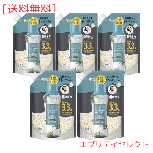 レノア ハピネス アロマジュエル 香り付け専用ビーズ ホワイトティー 詰め替え 1,410mL×5袋 [大容量] [ケース品]