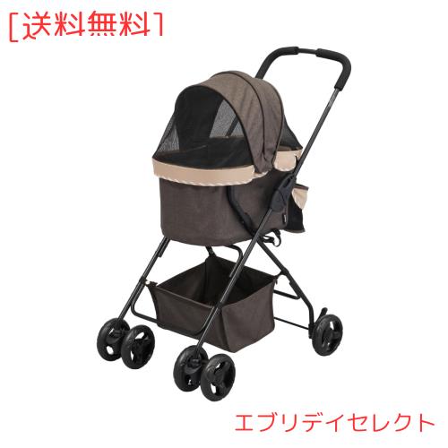 ジェックス わんわんカート スーパーライト モカブラウン 軽量3.6kg 自立式 ペット用カート 耐荷重8kg以下 犬用