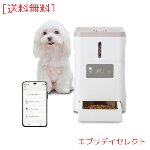 ジェックス 【 PURE 】 PET AUTO FEEDER 犬猫用自動給餌器 スマホで管理 1日最大10回5g単位の細かな設定 2電源で安心 清潔フードタンク丸