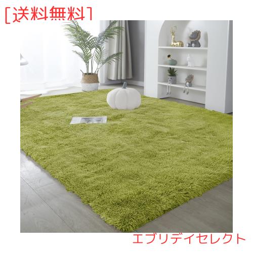 ラグマット カーペット 約2畳 おしゃれな北欧風シャギーラグ 全厚約5cm 洗えるラグ 極厚毛足約4cm ふわっとした手触り 防音絨毯 厚手じゅ