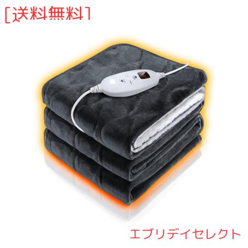 電気毛布 掛け 敷き 北欧風高級フランネル素材 電気敷き毛布 160×130cm 大判サイズ 10段階温度調整 10Hタイマー機能 電気ブランケット