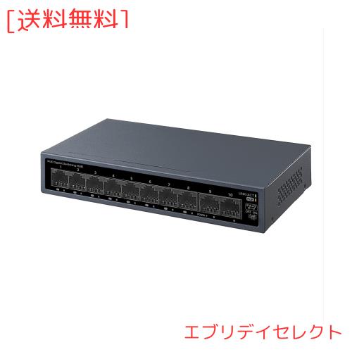 IODATA PoE ハブ 10 ポート IEEE802.3at 準拠 L2 アンマネージ Gigabit 対応 60W 給電 アップリンク 電源内蔵 壁掛け IPカメラ (10BASE-T