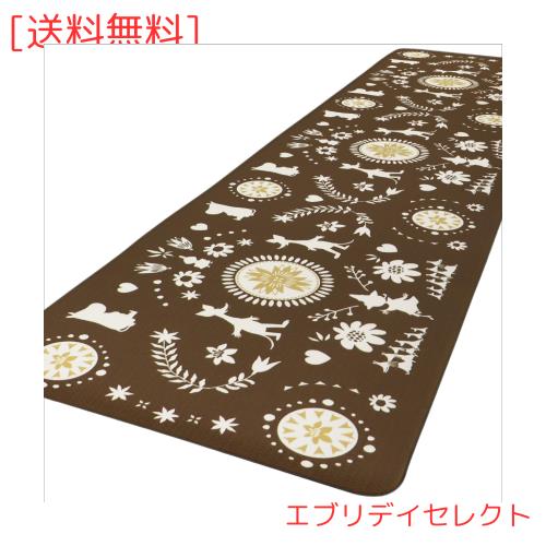 ヨコズナクリエーション 拭けるキッチンマット ビニール製 抗菌防臭 防カビ 防炎 (ムーミン フォーク, 約45×180cm)