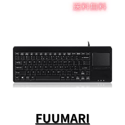Perixx ペリックス PERIBOARD-515HPLUS キーボード タッチパッド搭載 有線 USBハブ２個付 サイズ：370x138x23mm 19インチラック対応 業務