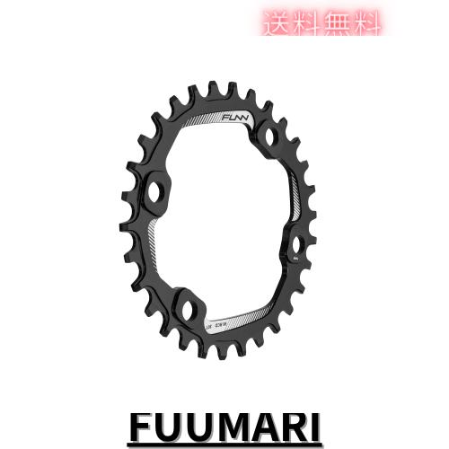 Funn(ファン) ソロ（Solo）ナローワイドチェーンリング, 不等ピッチ4アーム用 PCD (BCD) 96mm, フロントシングル用 (30T, ブラック)