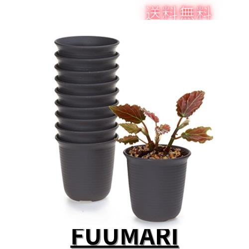 T4U 8CM ミ二植木鉢 プラスチック多肉植物鉢 サボテン鉢 沢山の排水穴付き プランター ミニ観葉植物 ハーブ用 育苗ポットダークブラウン ｜au  PAY マーケット