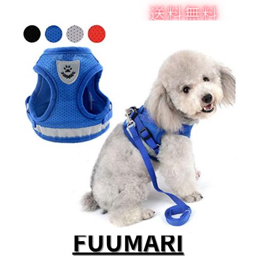 ハーネスリードセット 水色 XXS 犬猫兼用 メッシュ素材 反射テープ 小型 ハーネスリードセット 水色 XXS 犬猫兼用 メッシュ素材 反射テープ 小型