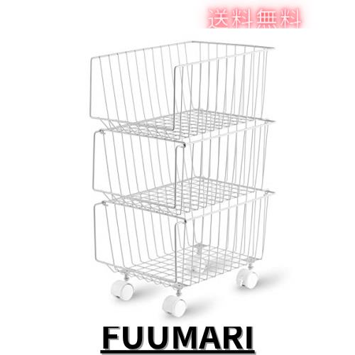 Lesige バスケットワゴン キャスター付き 多機能 収納カゴ 収納ラック 大容量 調整可能 スタッキング式 収納バスケット バスルームワゴンの通販は