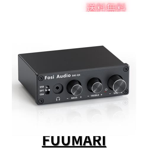 Fosi Audio Q4 DAC ヘッドフォンアンプ 小型 ミニステレオ 24ビット 光デジタル コンパクト ダック ヘッドホンアンプ 192KHz PC-USB/光/