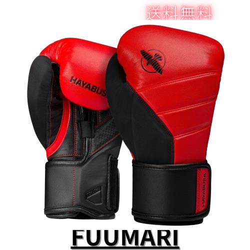 Hayabusa T3ボクシンググローブ（男女兼用） - レッド/ブラック, 14oz