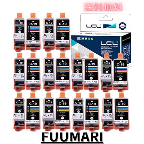 LCL Canon用 キャノン用 BCI-19 BCI-19BK BCI-19CLR (20パック 10ブラック 10カラー) 互換インクカートリッジ 対応機種:TR153 PIXUS IPの通販は