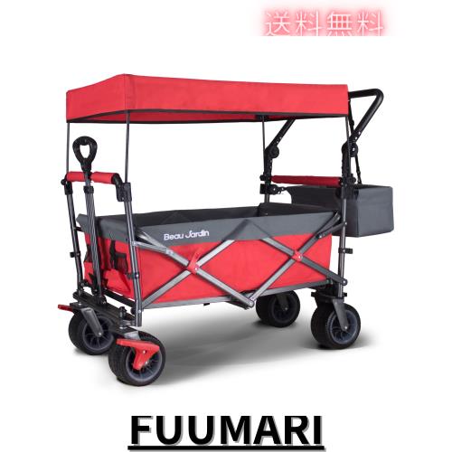 TMZ折りたたみ式全地形ガーデン車両、屋外キャンプキャンプ車両、取り外し可能なルーフ、伸縮式プルロッド、マルチスピード調整可能プッ