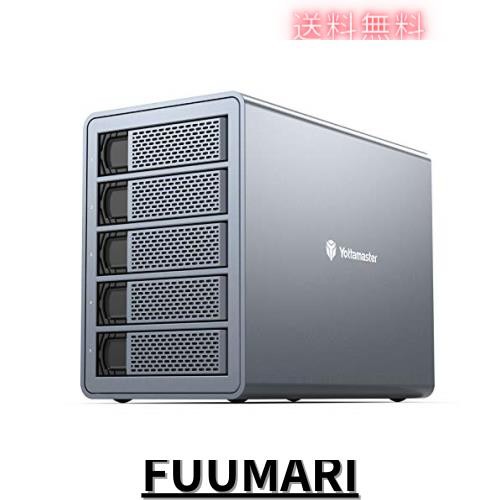 Yottamaster HDDケース 3.5インチ デイジーチェーン機能搭載 USB3.1 Gen.2 Type-C接続 5Bay ハードディスクケース 18TB×5台搭載可能 中
