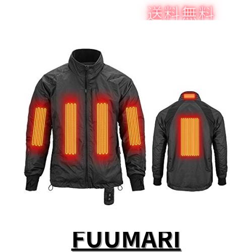 [MIDIAN] バイクジャケット冬 電熱 12V ヒートインナージャケット バイクウェア 防水防風 プロテクター別売り(ブラック+3XL)の通販は