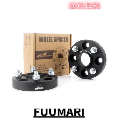 GAsupply 鍛造ワイドトレッドスペーサー PCD100 4H 内径54.1 M12XP1.5 厚さ30mm ワイトレハブリング一体 マットブラック【2枚セット】の通販は