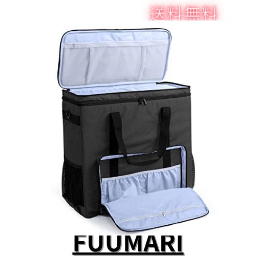 CURMIO デスクトップパソコン用キャリングケース コンピュータータワー用バッグ タワー型パソコン 持ち運び PC周辺機器収納可(二重層,黒)