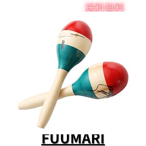 Musfunny マラカス 楽器 カラー手描き 木製 2本 セット Latin