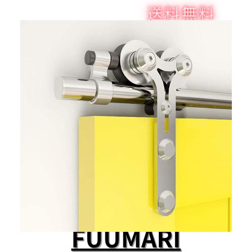 AIPCHYB 6ft/1.83m バーンドア ハードウェアキット レールキット スライド 片引き戸 シングル 金具 レール ローラーハンガー ステンレス 10,420円