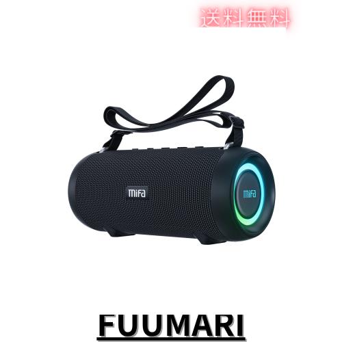 MIFA A90 Bluetoothスピーカー IPX7防水 60W大音量 ワイヤレスステレオ対応 RGB LEDライト 30時間連続再生 Micro SDカード対応 TWS機能 U
