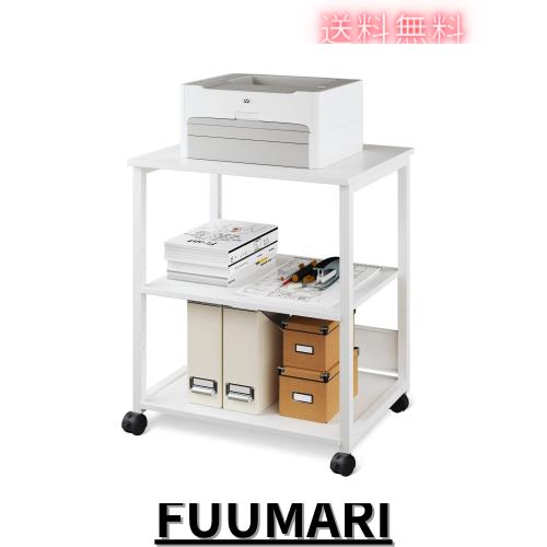 DEVAISE プリンター台 プリンターラック プリンターワゴン キャスター付き 幅60*奥行48*高さ70cm 総耐荷重70kg 複合機使用可 移動便利 ホ