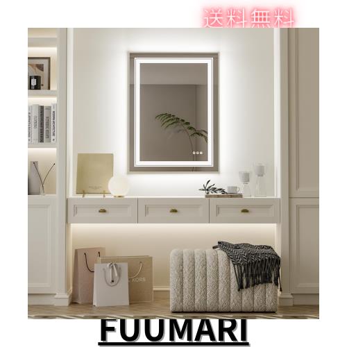 Wisfor 女優ミラー 壁掛け鏡 ledライト付きミラー 洗面台 照明付き