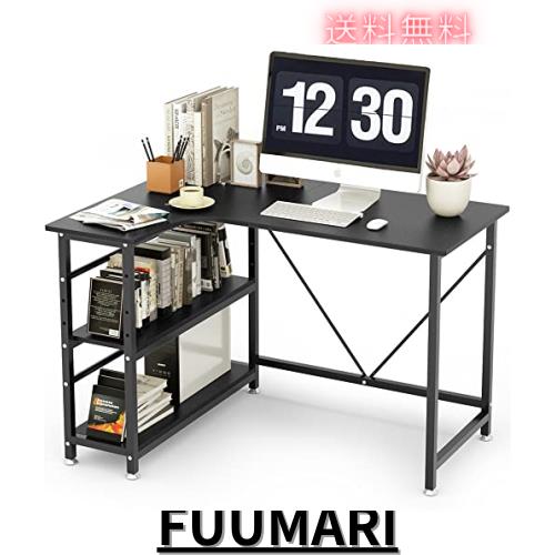 DEWEL パソコンデスク L字型 コーナーデスク 幅110 テレワーク用 ラック付きデスク パソコンラック 収納ラック付き 木製 L字デスク 収納の通販は 9,359円