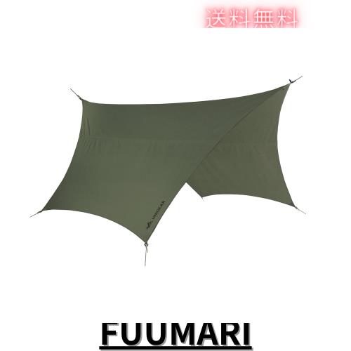 Unigear ヘキサタープ tcタープ ポリコットン 5m延長ベルト付き 3.2ｍｘ2.9ｍ テントとの取り組み可能 焚き火 タープ 遮光 遮熱 難燃 軽