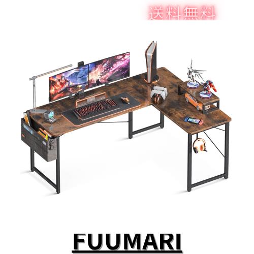 ODK l字デスク パソコンデスク ゲーミングデスク L字型 幅146cm×奥行120cm pcデスク デスク 机 収納袋付き コーナーデスク オフィスデスの通販は 18,594円