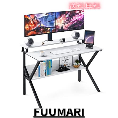 KKL パソコンデスク モニター台付き 幅100cm×奥行60cm 机 pcデスク ゲーミングデスク コンパクト おしゃれ 省スペース テレワークデスクの通販は