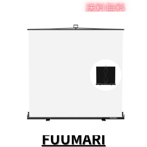 【より幅広い】RAUBAY 200x210センチメートルの大型折りたたみ可能な白色幕布背景は、ポータブルで伸縮可能なパネルの写真背景で、スタン
