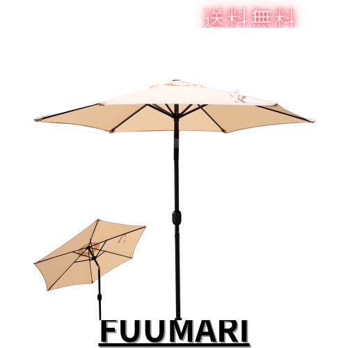 DEWEL ガーデンパラソル 幅230cm チルト機能付ビーチパラソル 日除け 撥水加工 UV加工 角度調節 庭傘 釣り傘 アウトドア キャンプ オーニの通販は