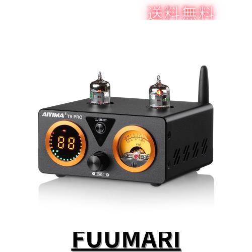 AIYIMA T9 PRO 200W Bluetooth 5.0 真空管アンプ D級HiFiデジタルアンプ 2.0/2.1ch真空管パワーアンプ VUメーター、低音高音コントロール