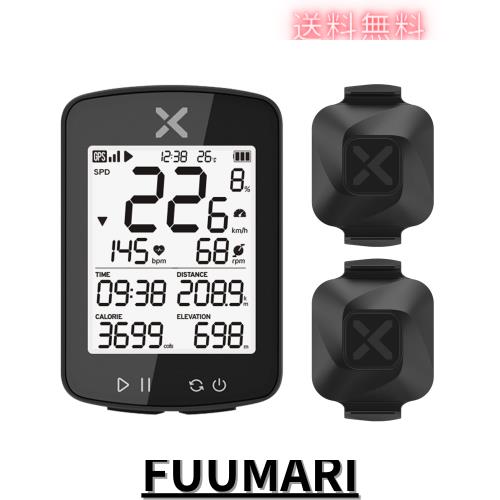 XOSS GPS サイクルコンピュータ スピード ケイデンスセンサーセット ワイヤレス Bluetooth ANT+対応（G+2，Vortex 2pcs）