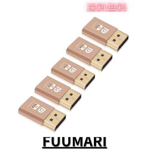 DispalyPort ヘッドレス ゴースト ディスプレイエミュレータ ブルーライト付き PC 4K DP ダミープラグ (ヘッドレス対応 1080(60Hz)〜3840