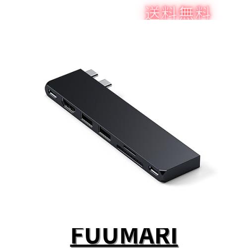 Satechi USB-C Pro ハブ スリム (ミッドナイト) 7 in 2 多機能USB4ポート, 4K 60Hz 出力, USB3.2 Gen 2, SD/MicroSDカードリーダー, 100Wの通販は