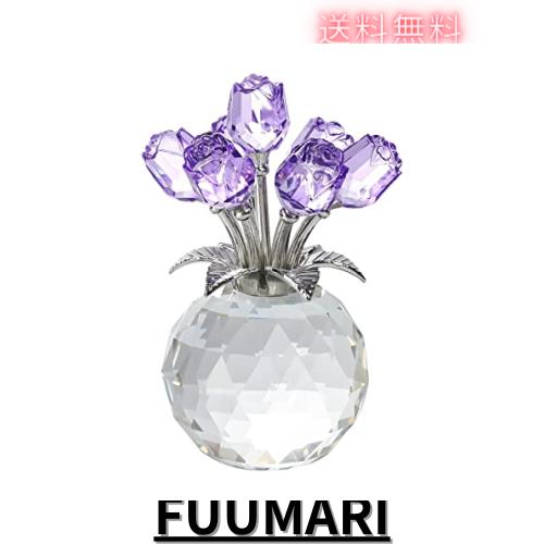 結婚記念日プレゼント 女性 人気 K9クリスタル紫のバラギフト 枯れ