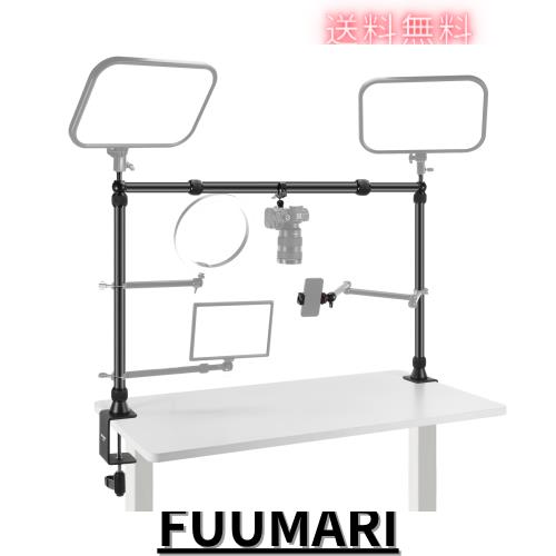 NEEWER カメラデスクマウントスタンド オーバーヘッドカメラマウントリグ デュアルボールヘッドスーパークランプ/スマホホルダー/Cクラン