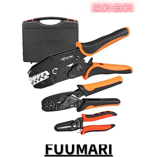 KF CPTEC 圧着工具セット 3 個 非絶縁オープンバレル端子およびリセプタクル用 - ラチェットワイヤークリンパキット - JST、TE AMP コネの通販は