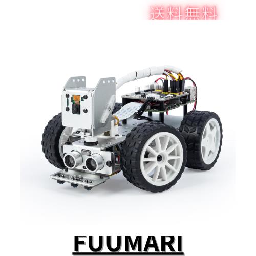 SunFounder PiCarX スマートビデオロボットカーキットRaspberry Pi 4/3B+/3B/Zero W, Python/Blockly (Like Scratch), 充電式電池付属,