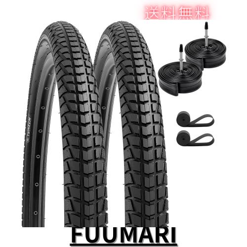 2本セット,27.5 1.95 タイヤ,27.5x1.95 53-584 自転車タイヤ + 27.5x1.75/2.40 チューブ 肉厚 仏式バルブ48mm+リムテープ+ タイヤレバ,タ