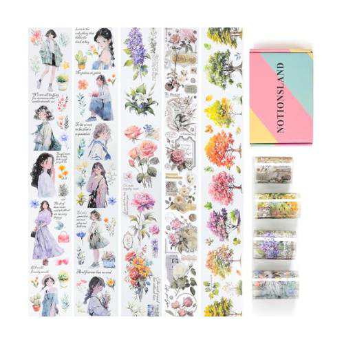 NOTIONSLAND マスキングテープ 可愛い 美し 花 女の子 手帳 DIY