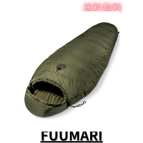 OneTigris キャンプシュラフ マミー型寝袋 撥水 圧縮可能 足出せる スエードタッチ 快適温度8-15℃ 春夏秋3シーズン 収納パック付き 緑