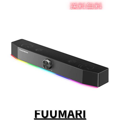 THOMSON pcスピーカー 10W（5W*2） ゲーミングスピーカー bluetooth5.0 有線USB給電式 LEDライト付き 多機能ノブ付き PC/パソコン/スマホの通販は 5,268円