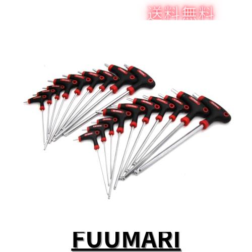 GOOMAND 星型レンチ T型ハンドルロング トルクス レンチ 先端規格T10-T50 ロングボールポイント六角レンチ 先端規格2mm-10mm Cr-V鋼 トル