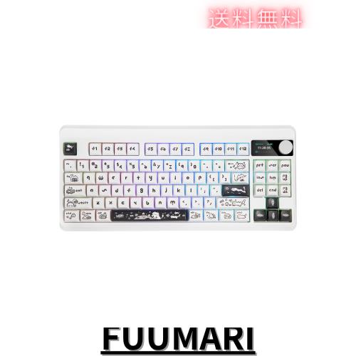 OUSEITECH Y830 メカニカルキーボード 87キー PBTキーキャプ ゲーミングキーボード ホットスワップ対応 80%テンキーレスキーボード 英語