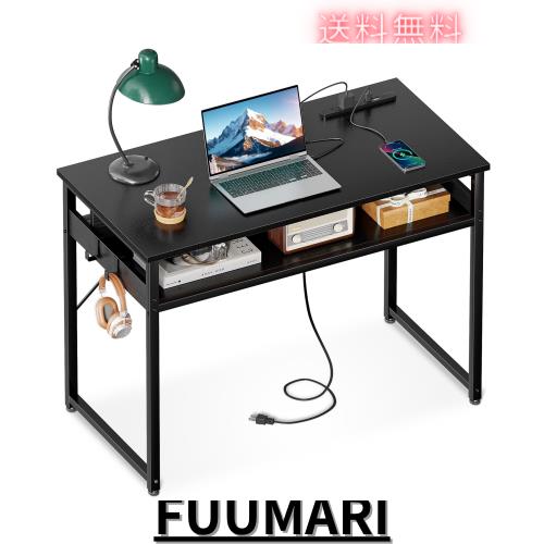 ODK 机 pcデスク パソコンデスク 幅80cm ゲーミングデスク 収納付き コンセント付き 勉強机 computer desk ?子 ワークデスク ？？? フック2