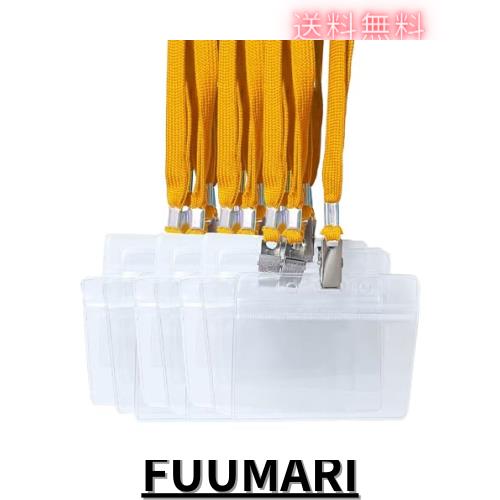 IDカードホルダー 首掛け ネックストラップ名札 ネームホルダー 名札ホルダー スタッフ 社員証 名刺 パス 展示会 ソフト 防水 透明 横型