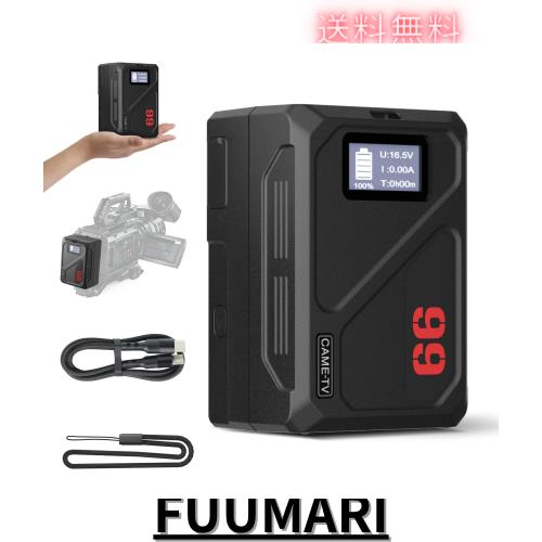 Came-TV Vマウントバッテリー MINI 99C 6900mAh 99Wh 14.4V 小型 Vロック バッテリー PD 65W USB-C 急速充電 大容量 D-TAP/USB-A/DC×2/B